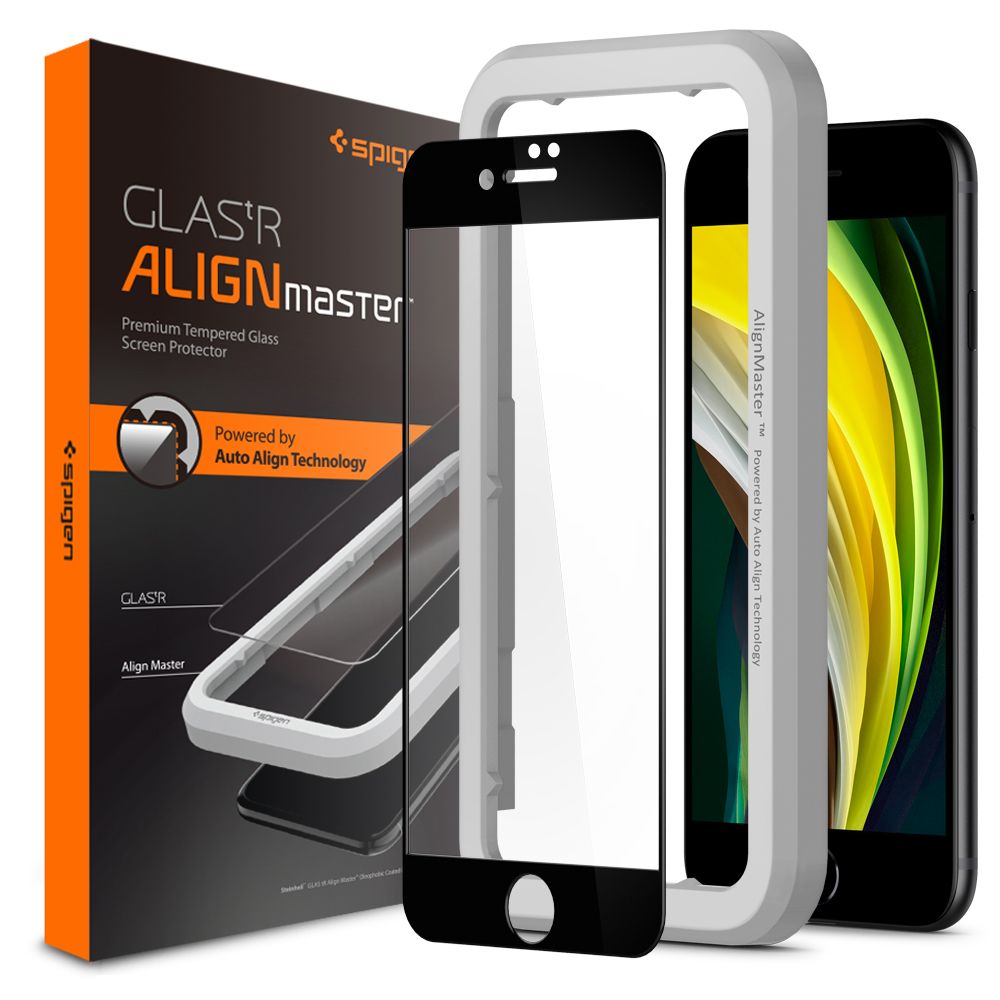 Edzett Üveg / Tempered Glass Spigen Alm Glass Fc Iphone 7/8/Se 2020 / Se 2022 Fekete